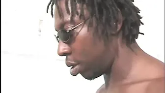 Black slut has enough meat to go round in this heavy gang bang